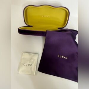 Authentic Gucci Velvet Sunglasses Eyeglasses Case Clamshell Hard Case